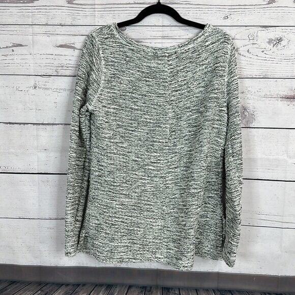 J Crew Mercantile Sweater Womens Medium Gray Knit Marled Tunic Textured Boxy - Picture 5 of 11
